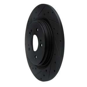 Honda Odyssey Brake Rotor (1) - Rear Left - R1 Concepts - Drilled & Slotted - Black - `18-`25